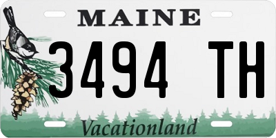 ME license plate 3494TH