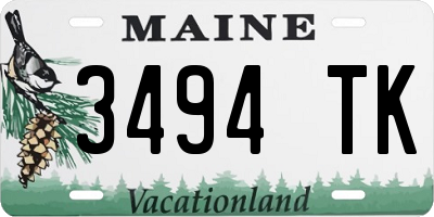ME license plate 3494TK