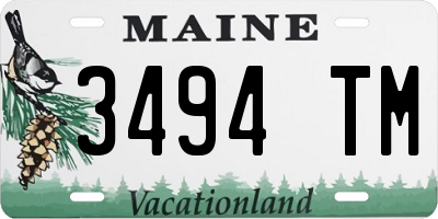 ME license plate 3494TM