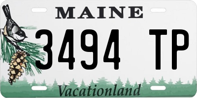 ME license plate 3494TP