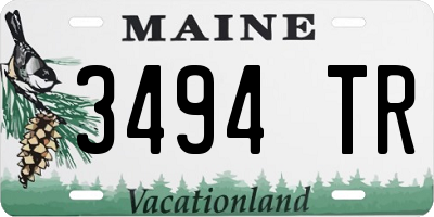 ME license plate 3494TR