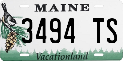 ME license plate 3494TS