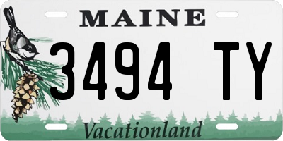 ME license plate 3494TY