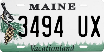 ME license plate 3494UX