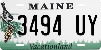 ME license plate 3494UY