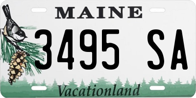 ME license plate 3495SA