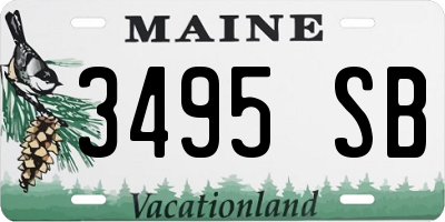 ME license plate 3495SB