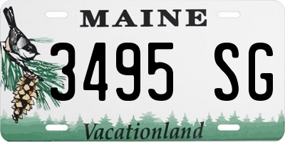 ME license plate 3495SG