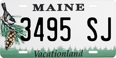 ME license plate 3495SJ