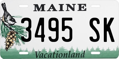ME license plate 3495SK