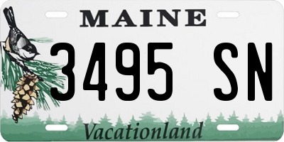 ME license plate 3495SN