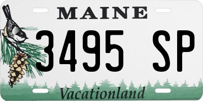 ME license plate 3495SP