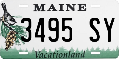 ME license plate 3495SY