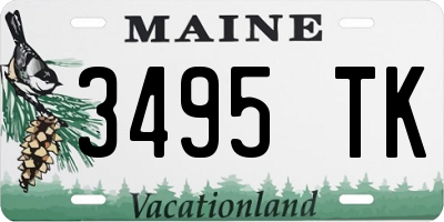 ME license plate 3495TK