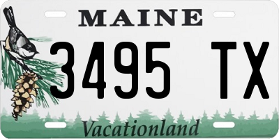 ME license plate 3495TX