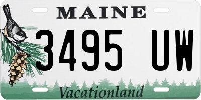 ME license plate 3495UW