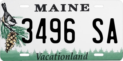 ME license plate 3496SA