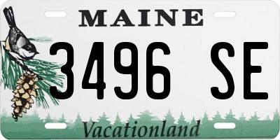 ME license plate 3496SE