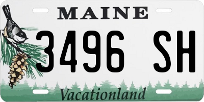 ME license plate 3496SH