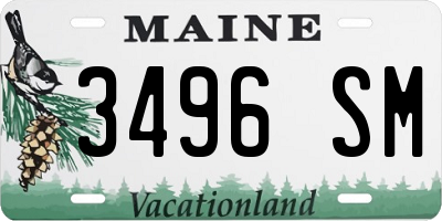 ME license plate 3496SM
