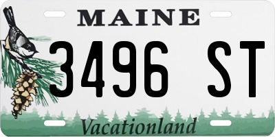 ME license plate 3496ST