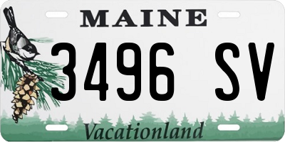 ME license plate 3496SV