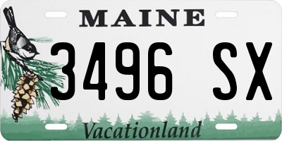 ME license plate 3496SX