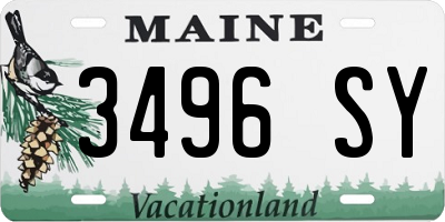 ME license plate 3496SY