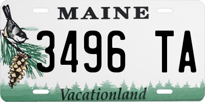 ME license plate 3496TA