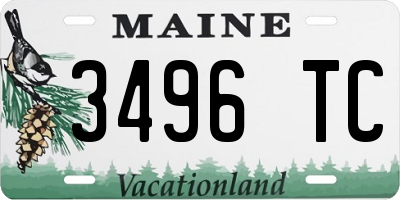 ME license plate 3496TC