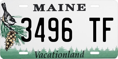 ME license plate 3496TF