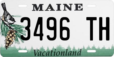 ME license plate 3496TH
