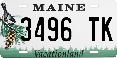 ME license plate 3496TK
