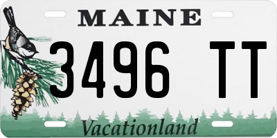 ME license plate 3496TT