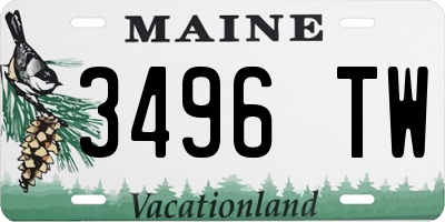 ME license plate 3496TW