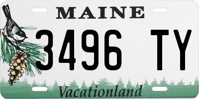 ME license plate 3496TY