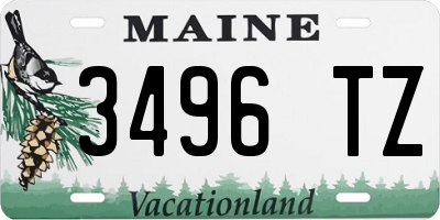 ME license plate 3496TZ