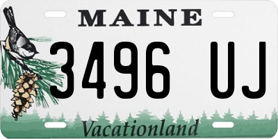 ME license plate 3496UJ