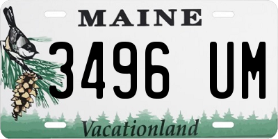 ME license plate 3496UM
