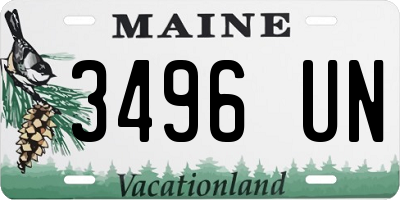 ME license plate 3496UN