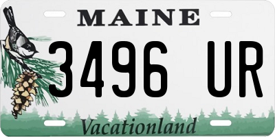 ME license plate 3496UR