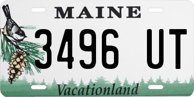 ME license plate 3496UT