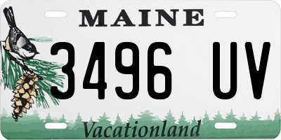 ME license plate 3496UV