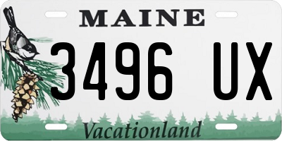 ME license plate 3496UX