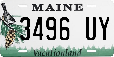 ME license plate 3496UY