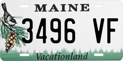 ME license plate 3496VF