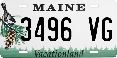 ME license plate 3496VG