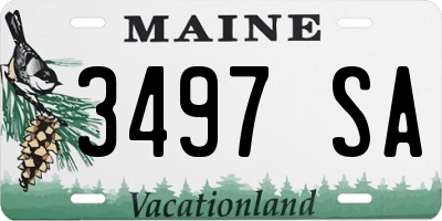 ME license plate 3497SA