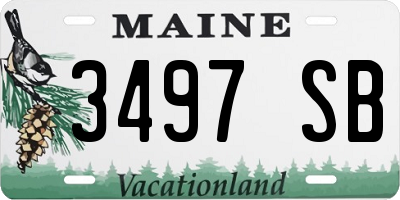 ME license plate 3497SB
