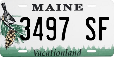 ME license plate 3497SF